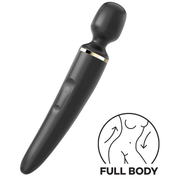 Satisfyer Wand-er Women Massager - Black/Gold