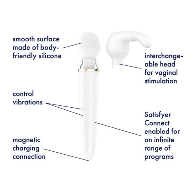 Satisfyer Double Wand-er APP Massager - White