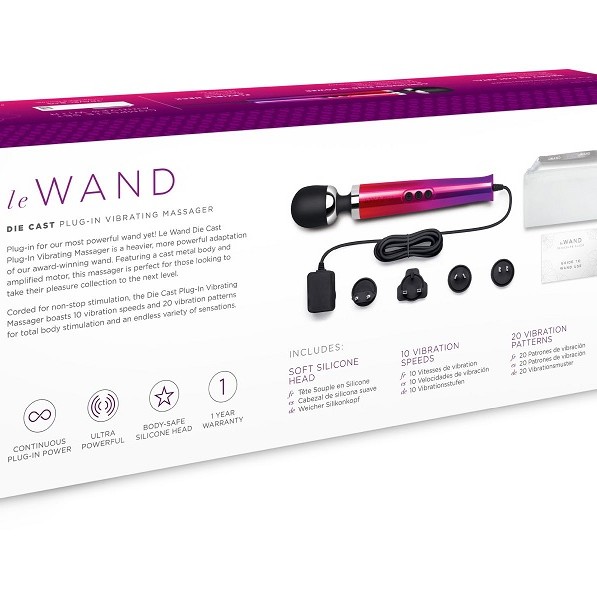 Le Wand Die Cast Plug-In Massager - Rainbow