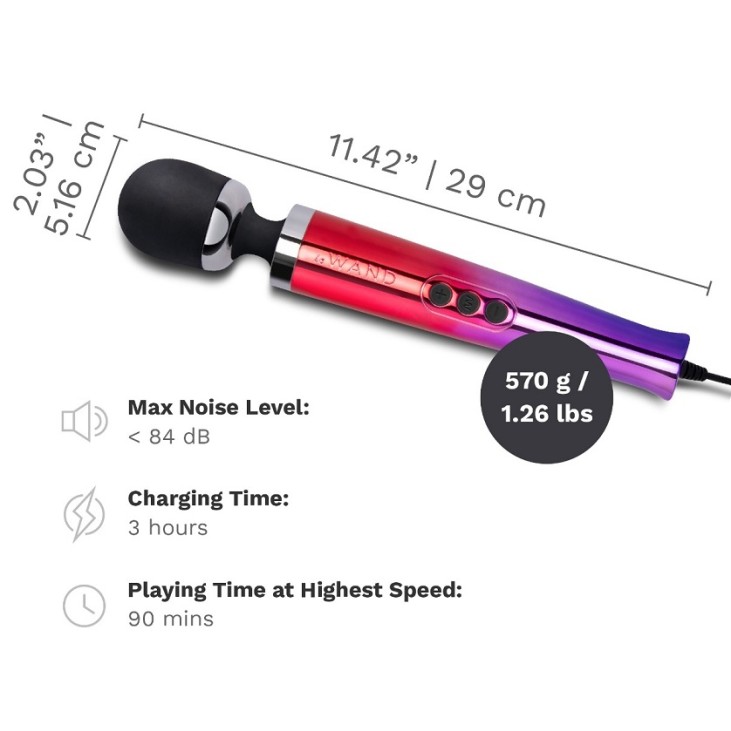 Le Wand Die Cast Plug-In Massager - Rainbow