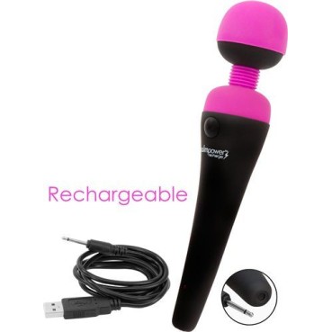 Palmpower Recharge Massager Wireless USB Charging - Fuschia