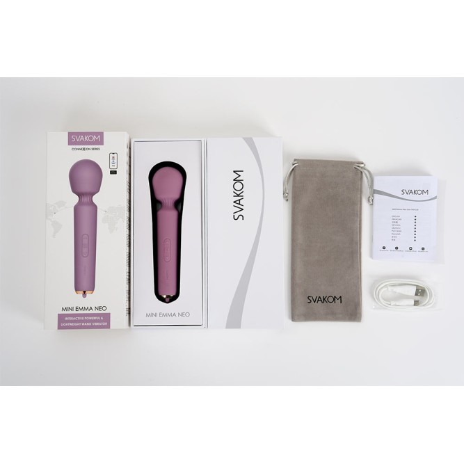 SVAKOM Mini Emma Neo Interactive Wand Vibrator - Romantic Rose
