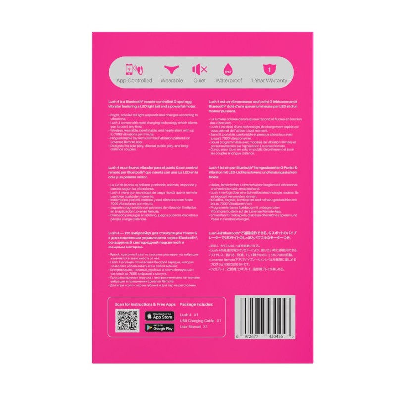 Lovense Lush 4 - G-Spot Egg Vibrator App Controlled