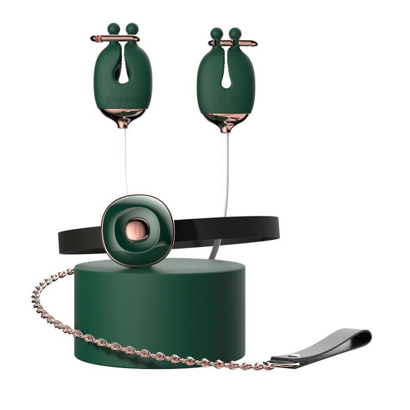Qingnan Vibro Nipple Clamps Set #2 - Green