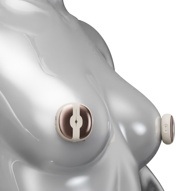 Qingnan Wireless Vibro Nipple Clamps #3 - Flesh Pink