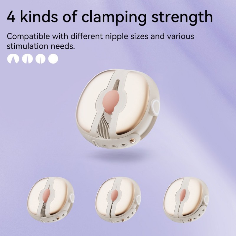Qingnan Wireless Vibro Nipple Clamps #3 - Flesh Pink