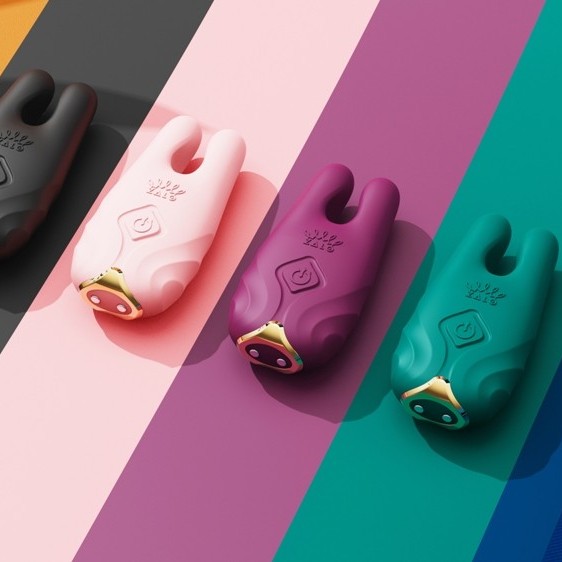 Zalo Nave APP Vibro Nipple Clamps - Velvet Purple