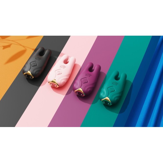 Zalo Nave APP Vibro Nipple Clamps - Velvet Purple