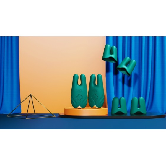 Zalo Nave APP Vibro Nipple Clamps - Velvet Purple