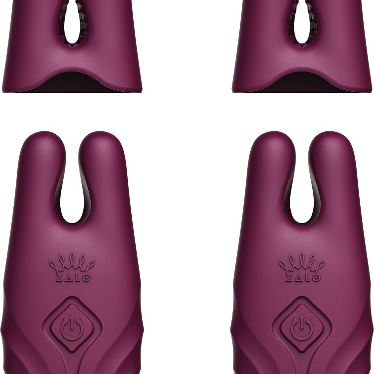 Zalo Nave APP Vibro Nipple Clamps - Velvet Purple