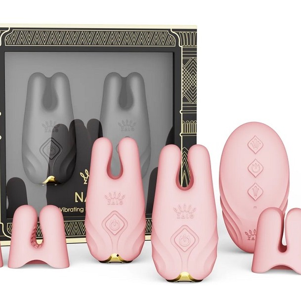 Zalo Nave APP Vibro Nipple Clamps - Velvet Purple