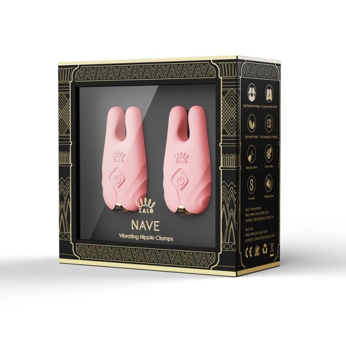 Zalo Nave APP Vibro Nipple Clamps - Velvet Purple