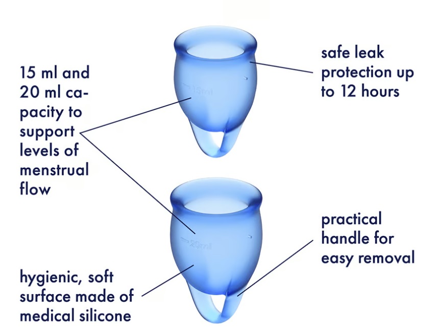 Satisfyer - Feel Confident Menstrual Cup - Dark Blue photo-7
