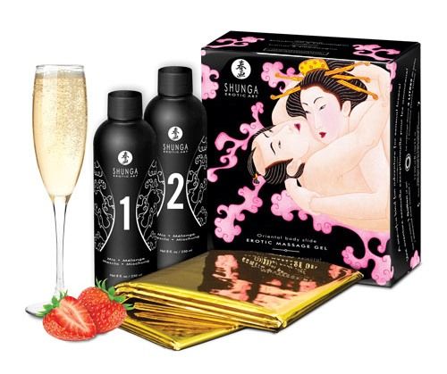Shunga - Body-2-Body Oriental Gel Set Strawberry photo-8