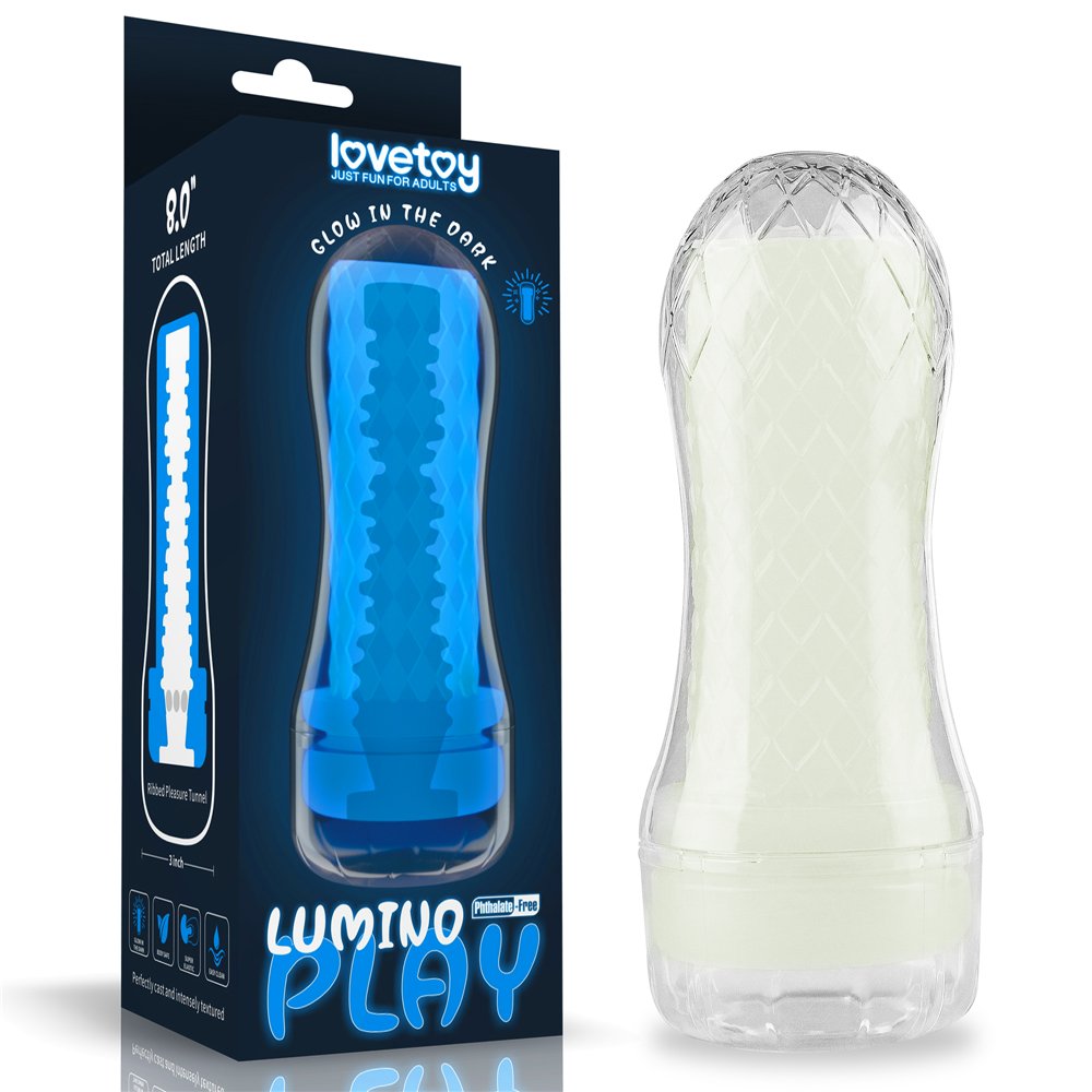 Lovetoy - Lumino Play Ribbed Masturbator - Clear photo-20