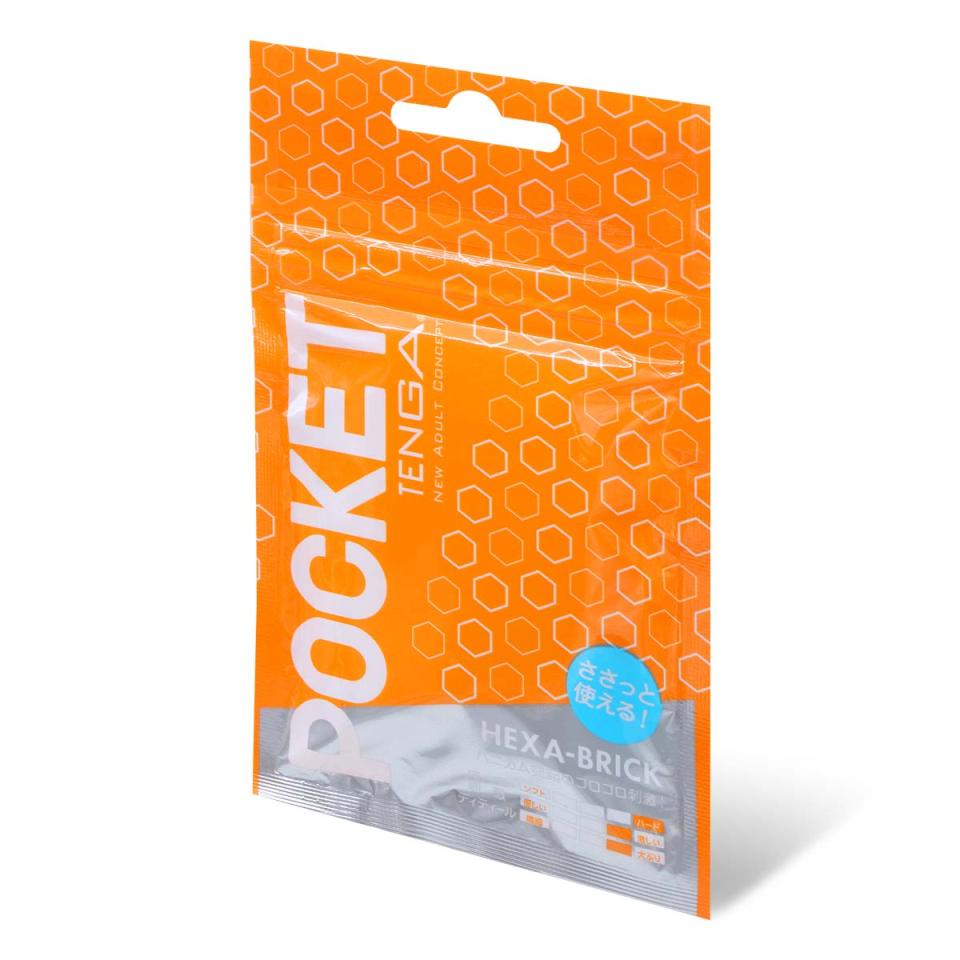 Tenga - Pocket Block Hexa-Brick - Orange photo-2 Tenga - Pocket Block Hexa-Brick - Orange photo-2