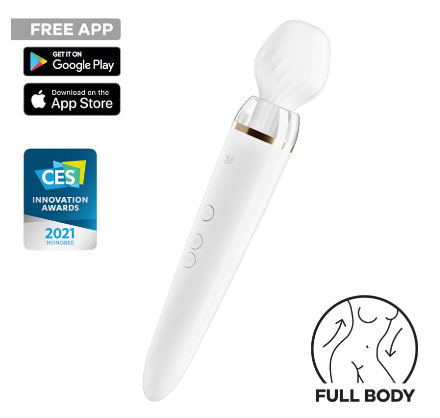 Satisfyer - Double Wand-er APP Massager - White photo-9