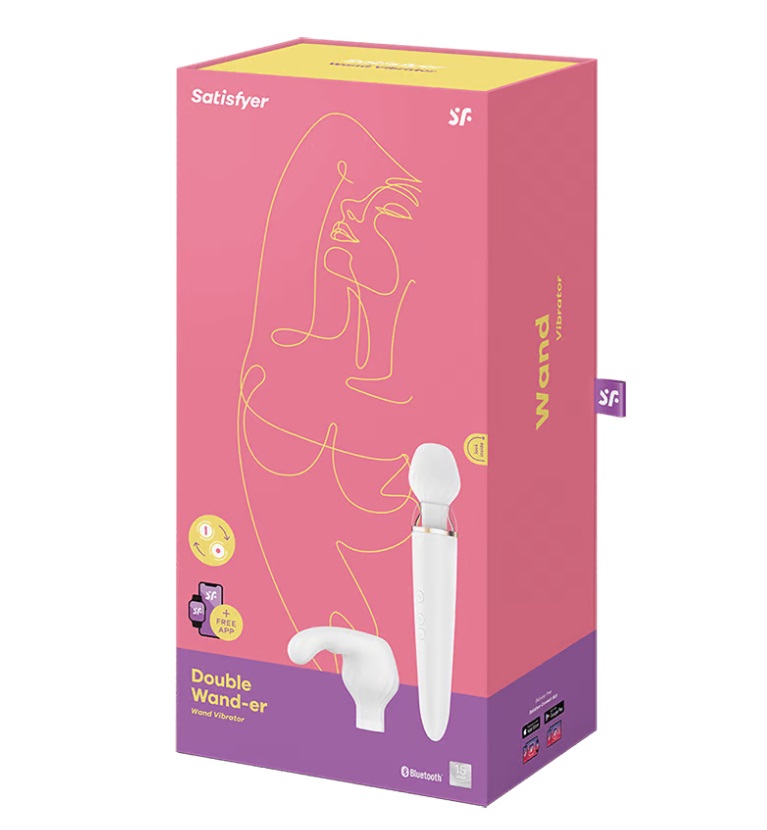 Satisfyer - Double Wand-er APP Massager - White photo-12