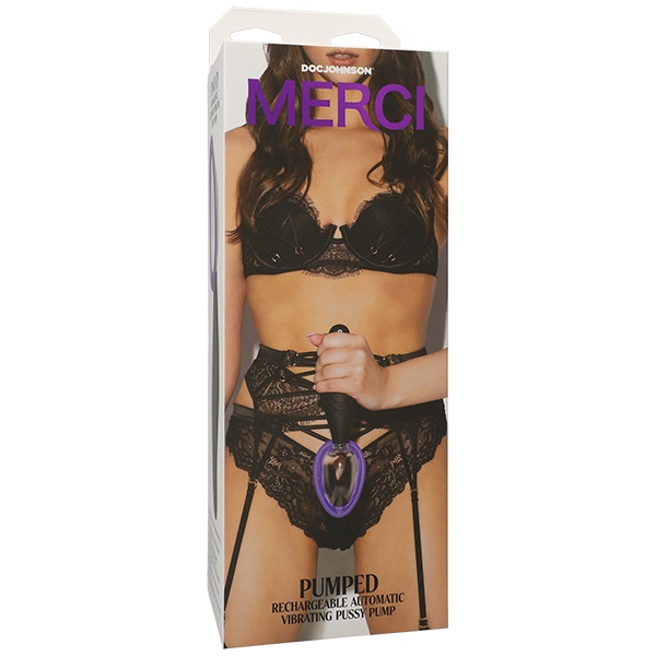 Doc Johnson - Merci Pumped Auto Vibro Pussy Pump - Black photo-2