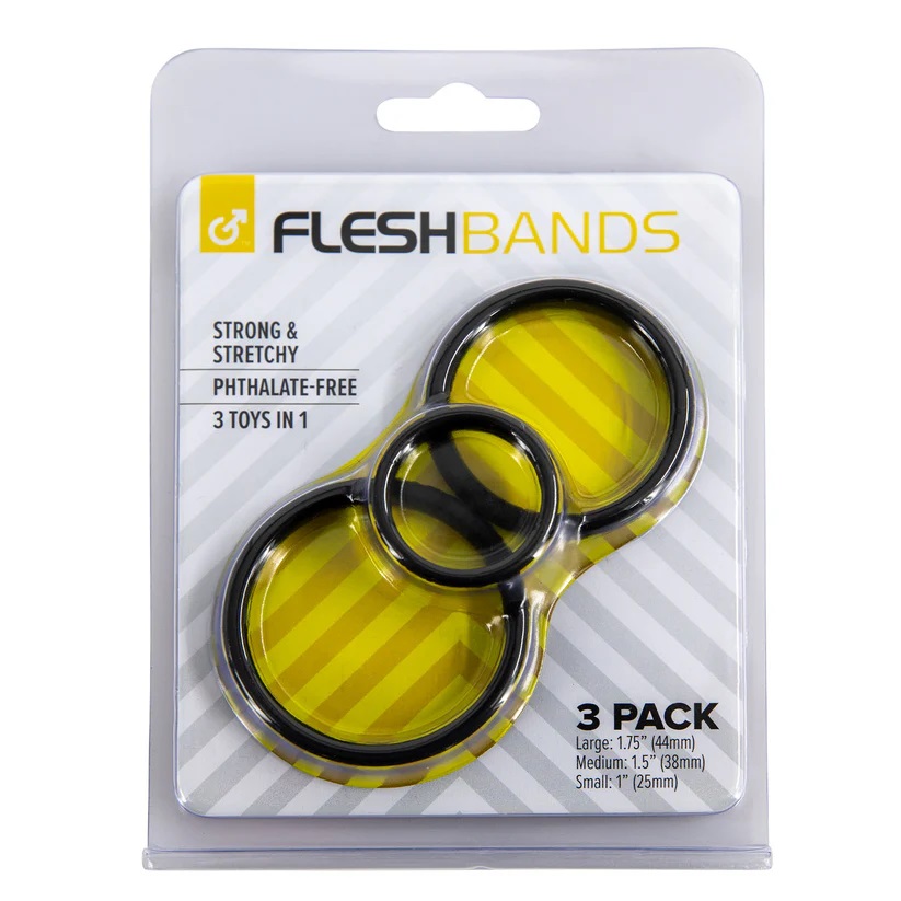 Fleshlight - FleshBands Rings 3 pcs - Black photo-4