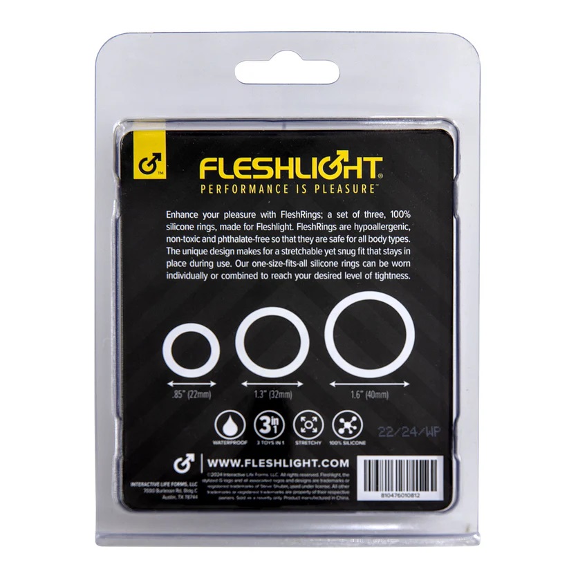 Fleshlight - FleshBands Rings 3 pcs - Black photo-5