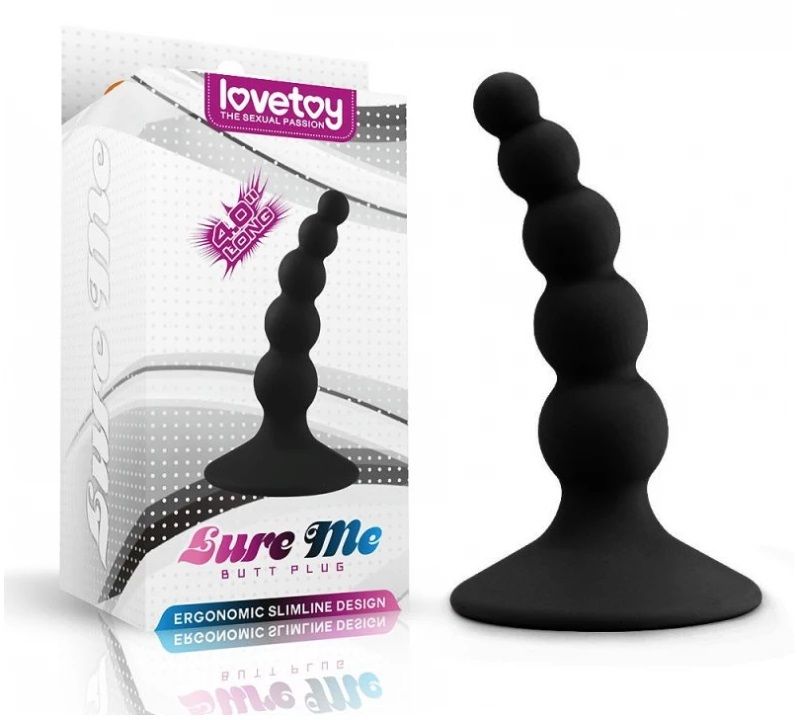 Lovetoy - Lure Me Beaded Anal Plug - Black photo-6