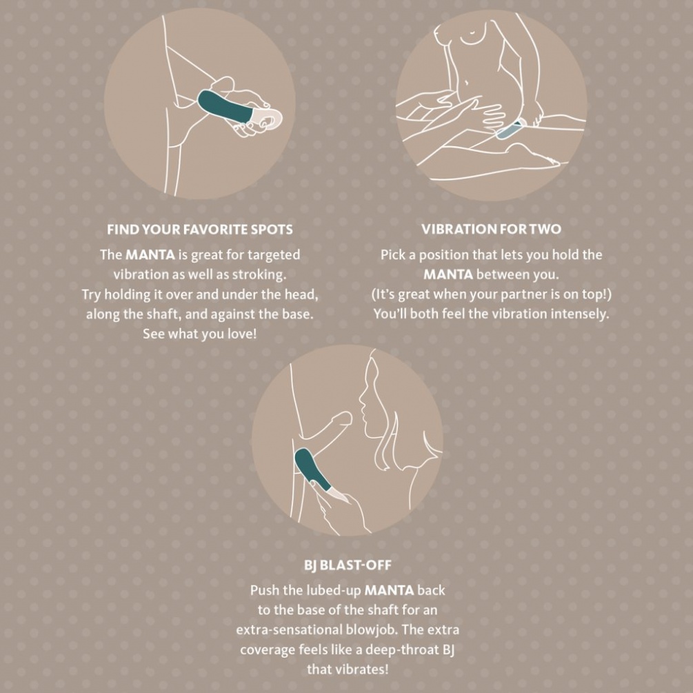 Fun Factory - Manta Vibrating Stroker - Sea Blue/Black photo-6