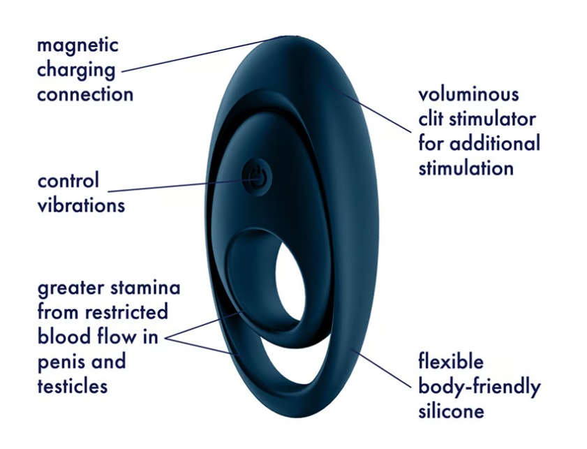 Satisfyer - Glorious Duo Vibro Ring - Dark Blue photo-5