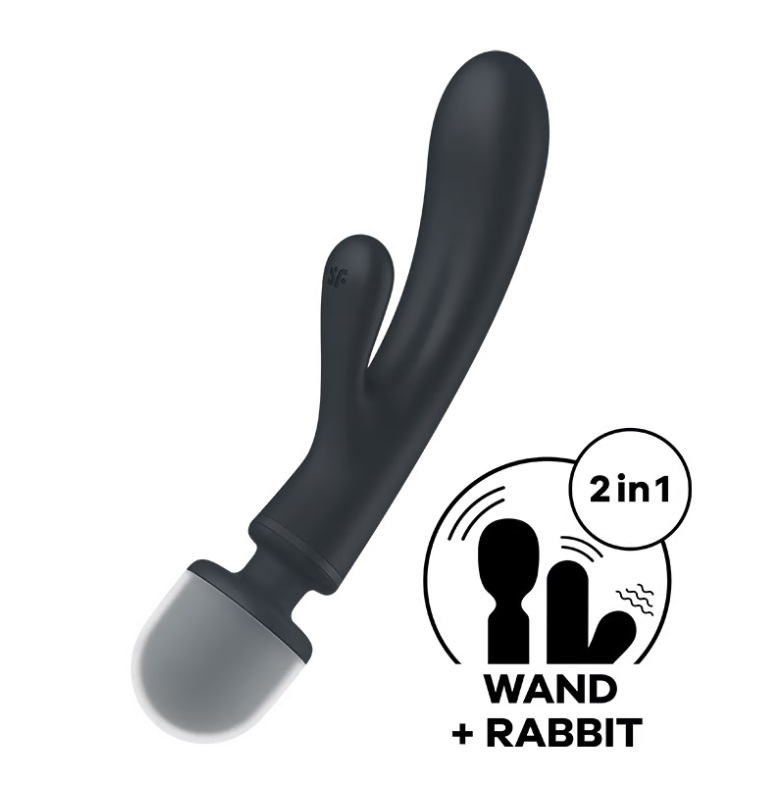 Satisfyer - Triple Lover Rabbit Vibrator - Grey photo-2