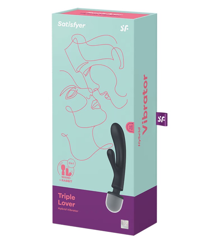 Satisfyer - Triple Lover Rabbit Vibrator - Grey photo-5