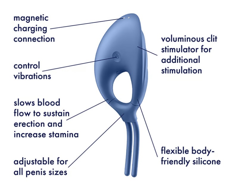 Satisfyer - Swordsman Vibro Ring - Blue photo-5