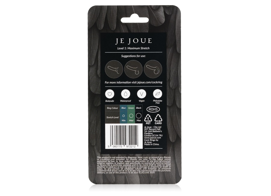 Je Joue - Silicone Cock Ring - Maximum Stretch - Black photo-5
