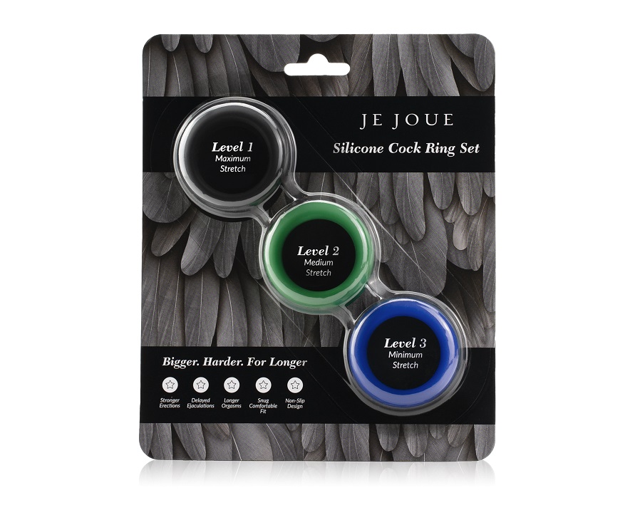 Je Joue - Silicone Cock Ring Trio - 3 Stretch Levels photo-5