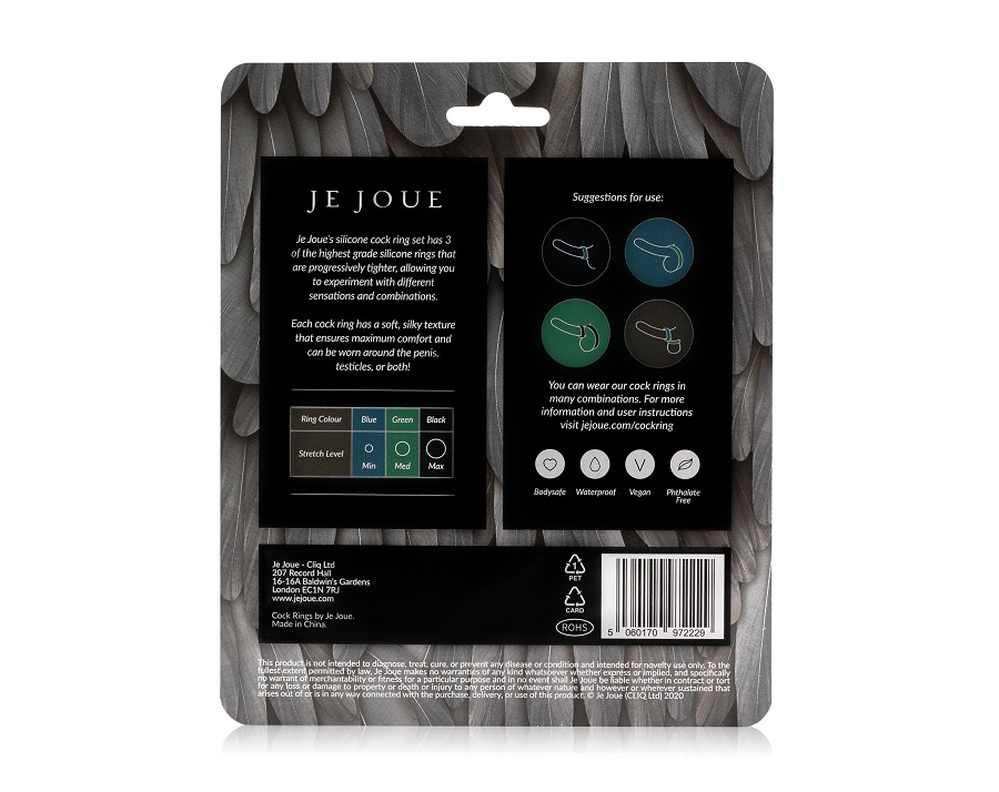 Je Joue - Silicone Cock Ring Trio - 3 Stretch Levels photo-6