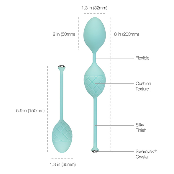 Pillow Talk - Frisky Kegel Balls - Teal photo-4