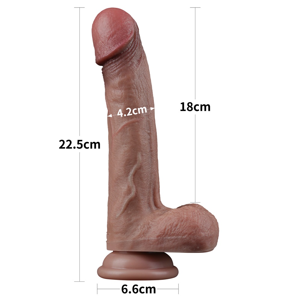 Lovetoy - 9'' Dual Layered Natural Dildo - Brown photo-16