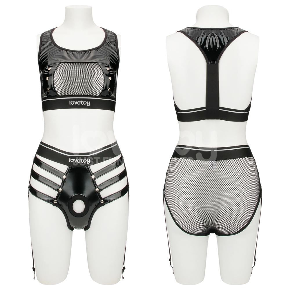 Lovetoy - Rebellion Reign Harness Strap-On Set XS/S - Black photo-3