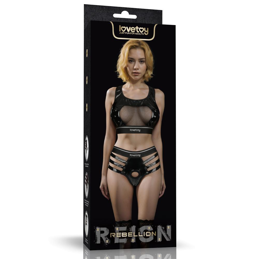 Lovetoy - Rebellion Reign Harness Strap-On Set XS/S - Black photo-14