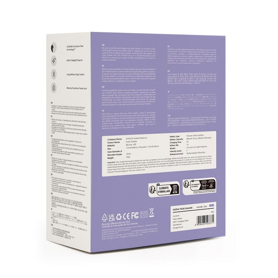 SVAKOM - Pulse Galaxie APP Stimulator w Projector - Metal Lilac photo-21