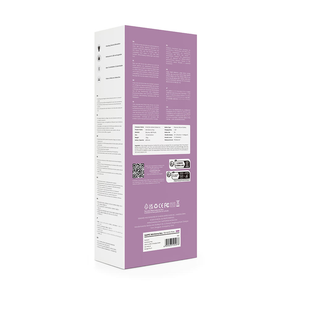 SVAKOM - Mini Emma Neo Interactive Wand Vibrator - Romantic Rose photo-10