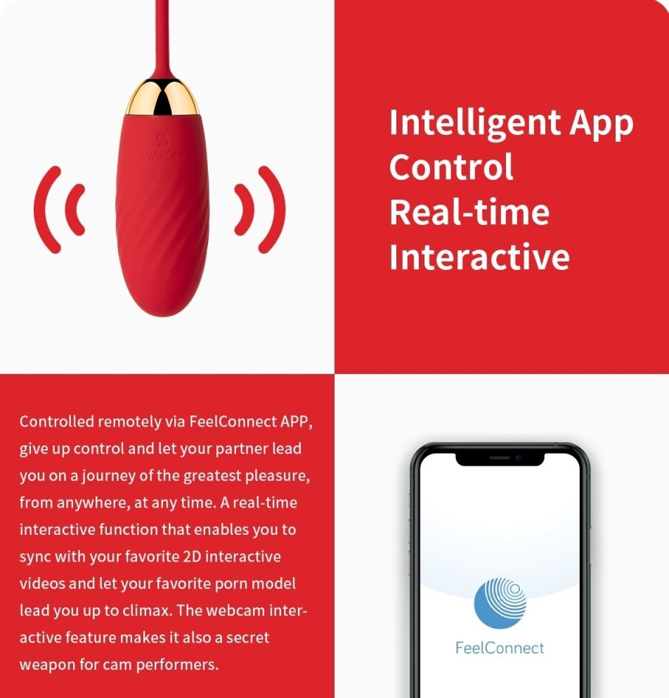 SVAKOM - Ella Neo Interactive Egg Vibrator - Red photo-6