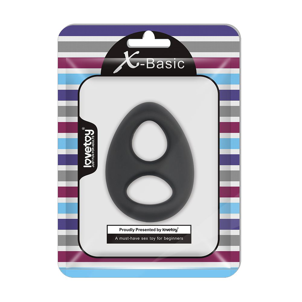 Lovetoy - Ultra Soft Double Cock Ring - Black photo-5