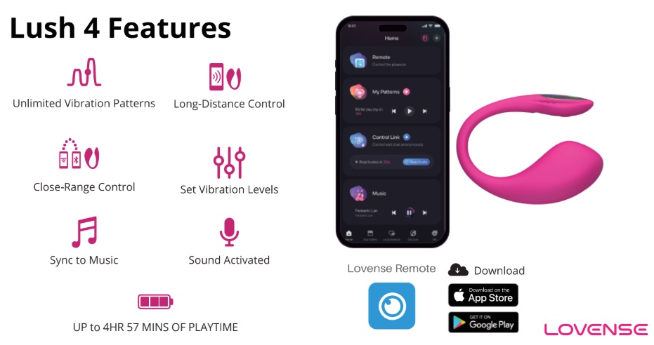 Lovense - Lush 4 - G-Spot Egg Vibrator App Controlled photo-6