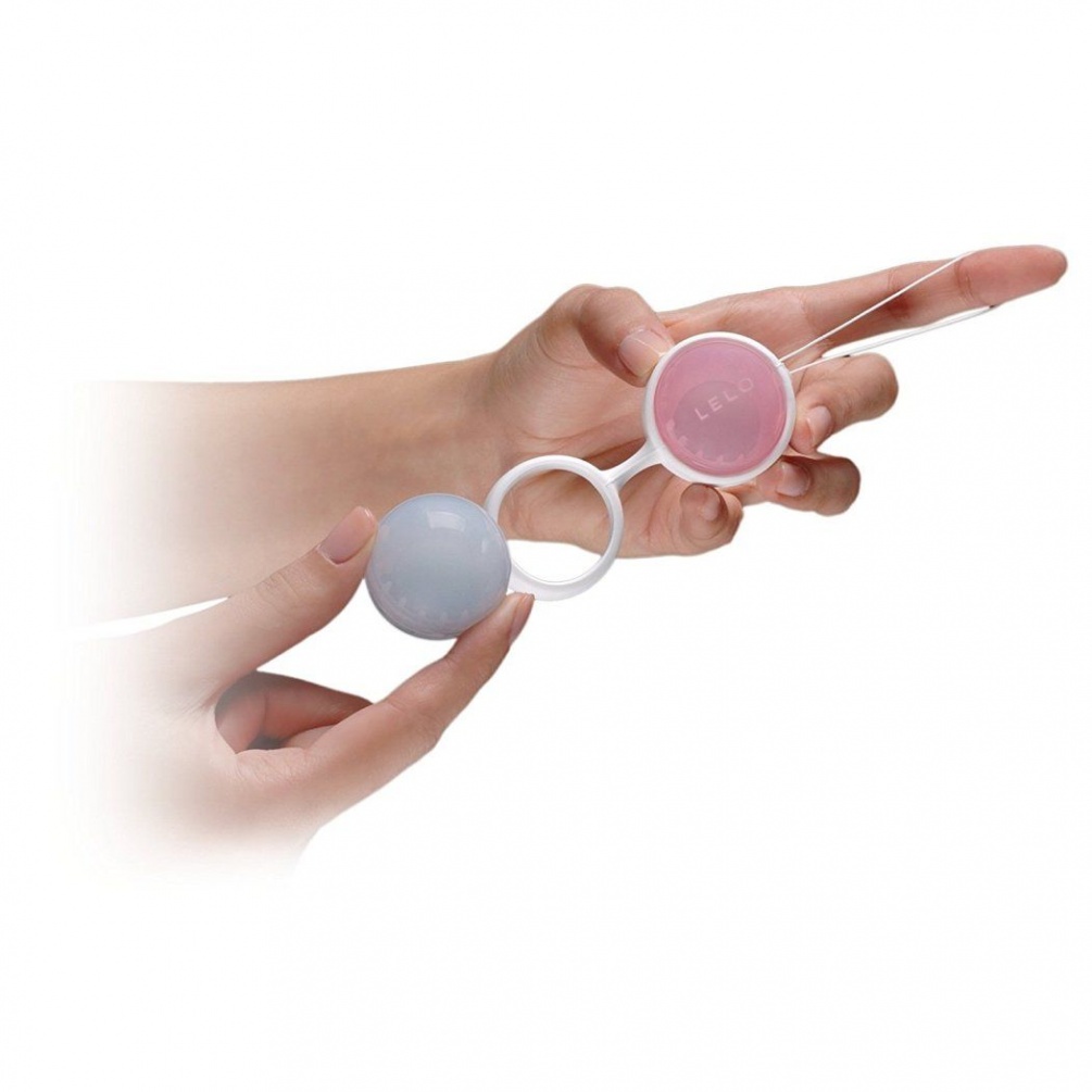 Lelo - Luna Mini Kegel Balls - Petal Pink/Powder Blue photo-4