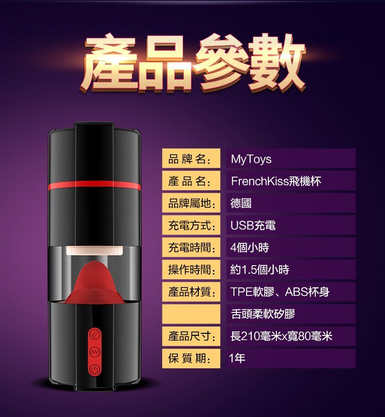 MyToys - FrenchKiss Masturbator w/Tongue - Black photo-21