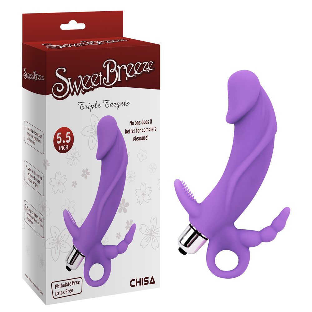Chisa - Triple Targets Vibro Plug - Purple photo-3