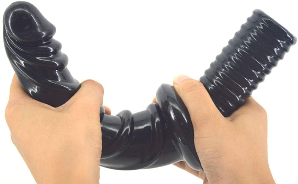 FAAK - Spiral Anal Dildo w Handle - Black photo-6