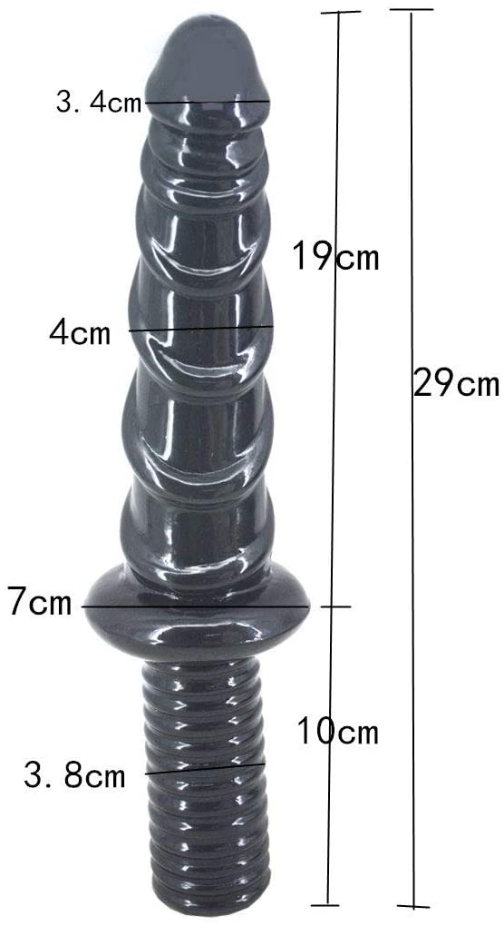 FAAK - Spiral Anal Dildo w Handle - Black photo-8