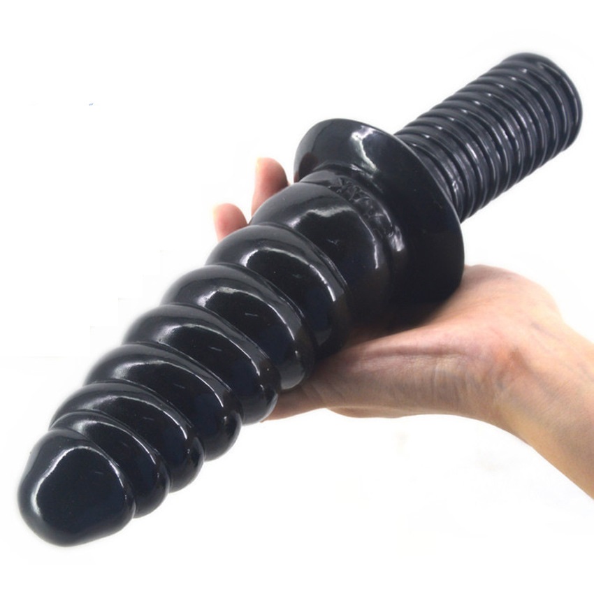 FAAK - Spiral Anal Plug w Handle - Black photo-2