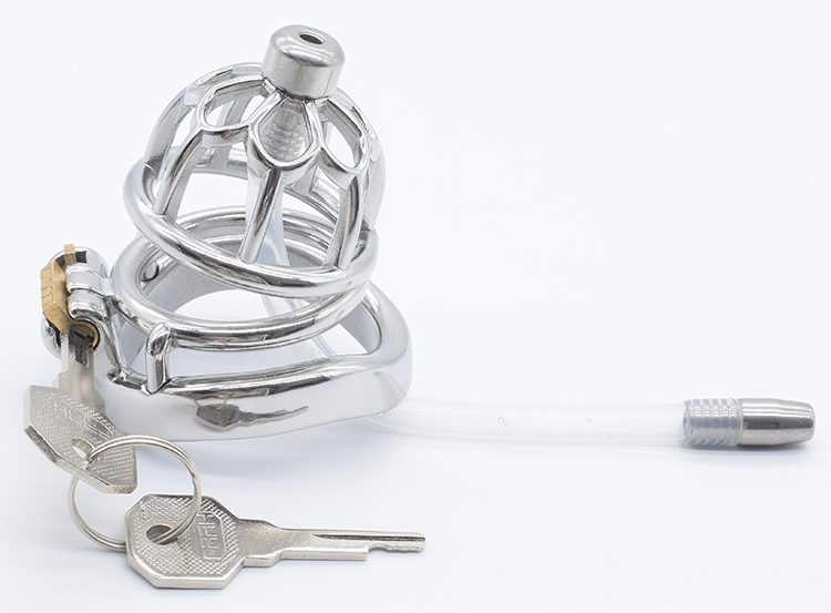 FAAK - Chastity Cage 01 w Catheter 45mm - Silver photo-4